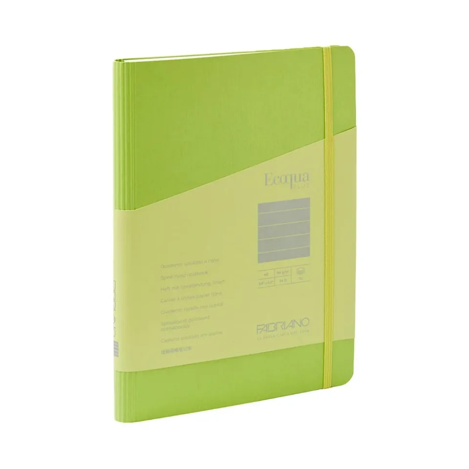 Fabriano Caiet Ecoqua+, A5, copertă din carton, spirală ascunsă, 70 file, lime
