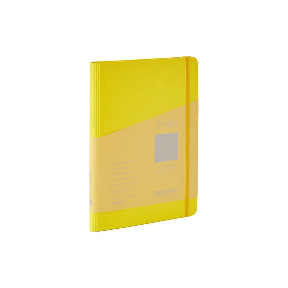 Fabriano Caiet Ecoqua+, A5, copertă din carton, spirală ascunsă, 70 file, galben