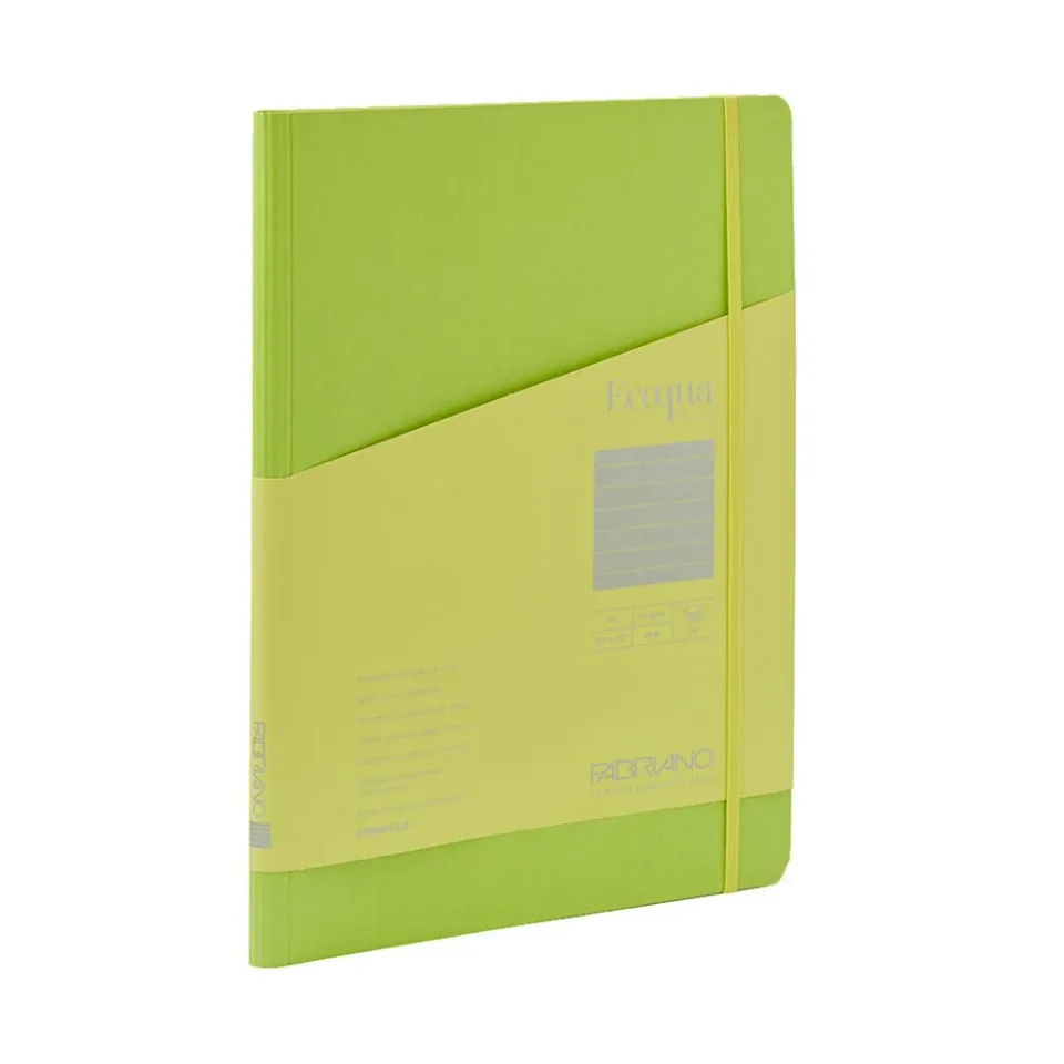 Fabriano Caiet Ecoqua+, A4, copertă din carton, cu spirală ascunsă, 70 file, lime