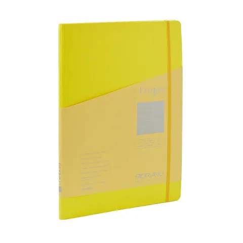 Fabriano Caiet Ecoqua+, A4, copertă din carton, spirală ascunsă, 70 file, galben