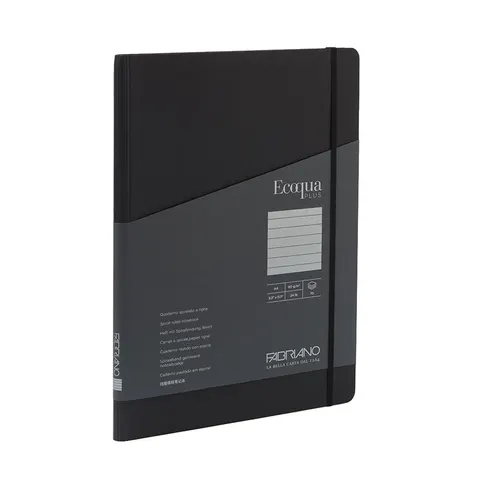 Carnet Fabriano Ecoqua+, A4, copertă din carton, spirală ascunsă, 70 file, negru