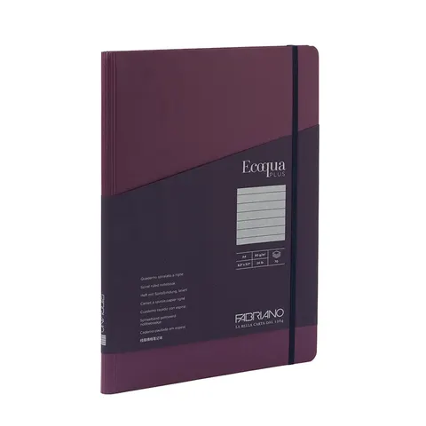Carnet Fabriano Ecoqua+, A4, copertă de carton, cu spiral ascunsă, 70 foi, mov