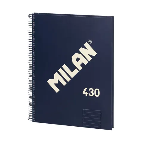 Milan Caiet 1918, A4, dictando lat, copertă tare, spirală, 80 file, albastru închis