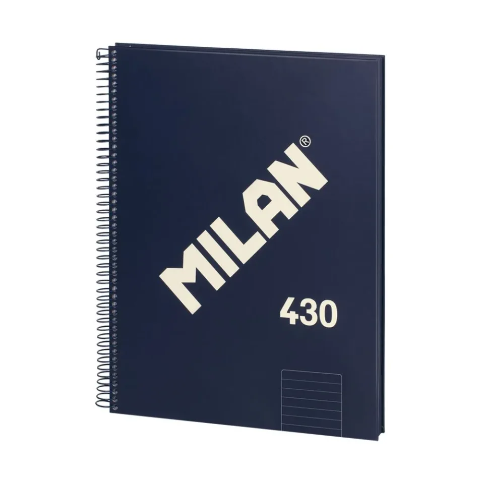 Milan Caiet 1918, A4, dictando lat, copertă tare, spirală, 80 file, albastru închis