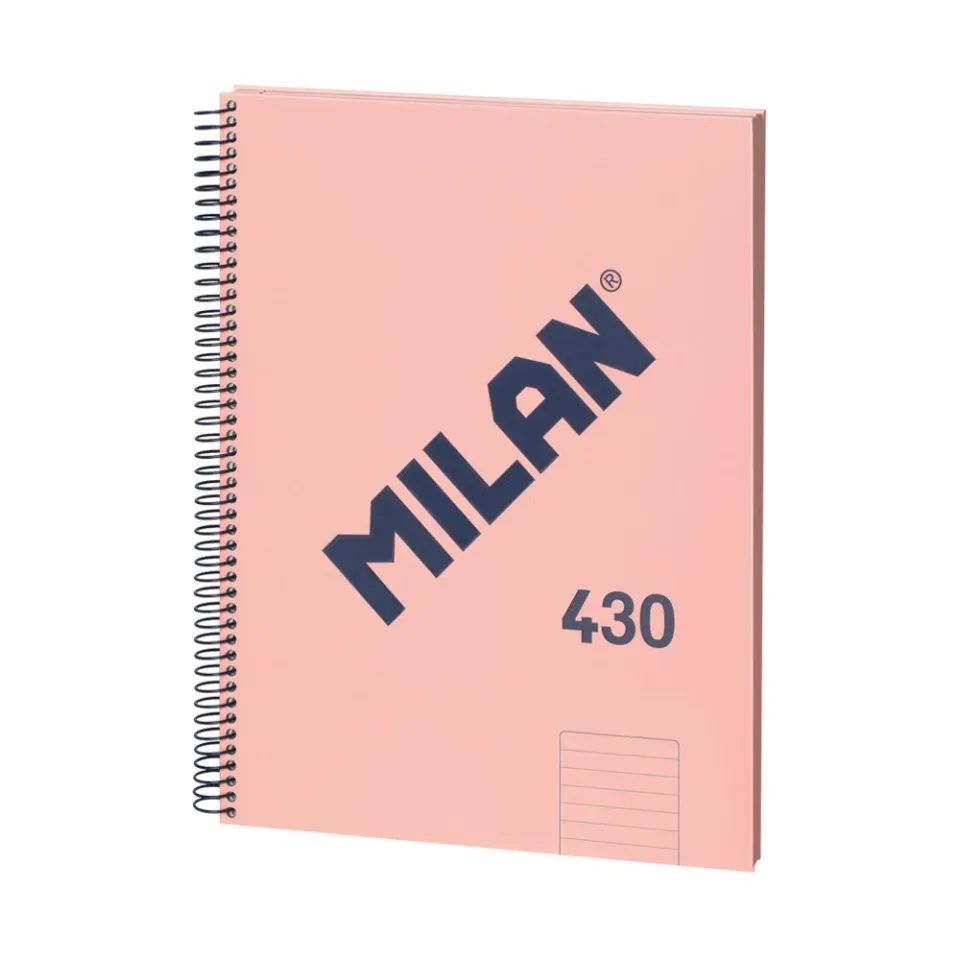 Caiet Milan 1918, A4, liniat lat, copertă tare, spirală, 80 file, roz