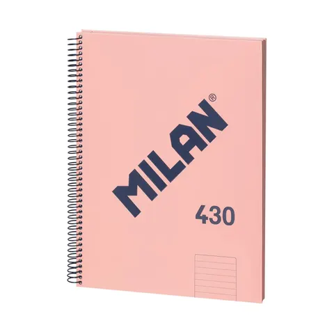 Caiet Milan 1918, A4, liniat lat, copertă tare, spirală, 80 file, roz