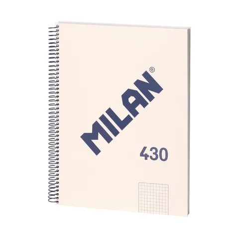 Milan Caiet 1918, A4, cu pătrățele, copertă tare, spirală, 80 file, bej