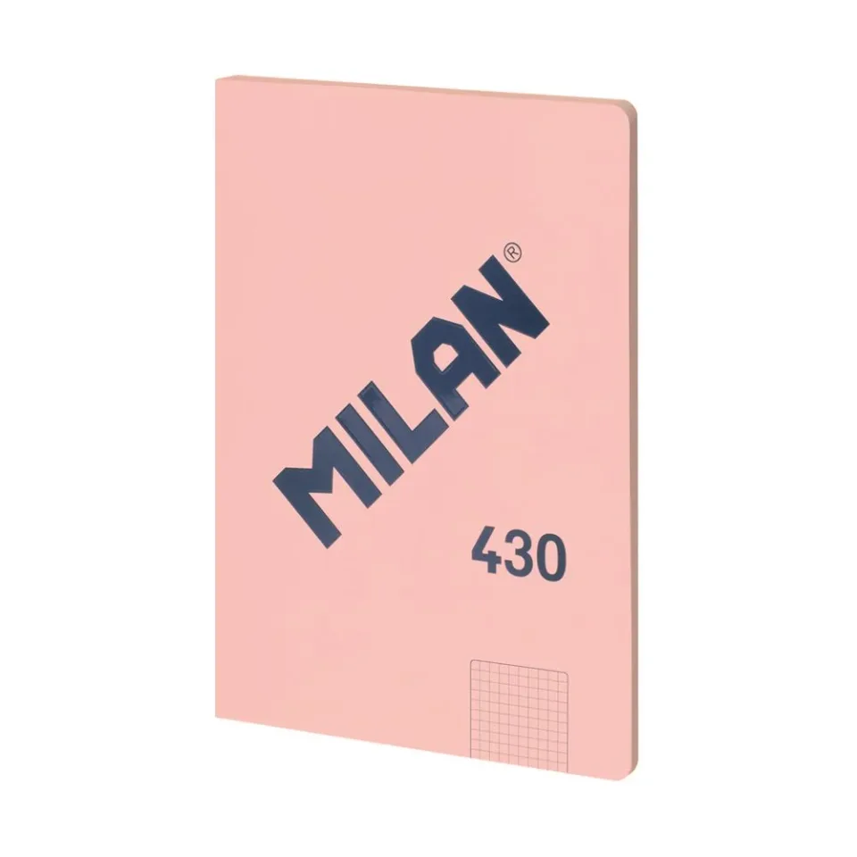 Caiet Milan 1918, A4, pătrățele mici, copertă din carton, 48 file, roz