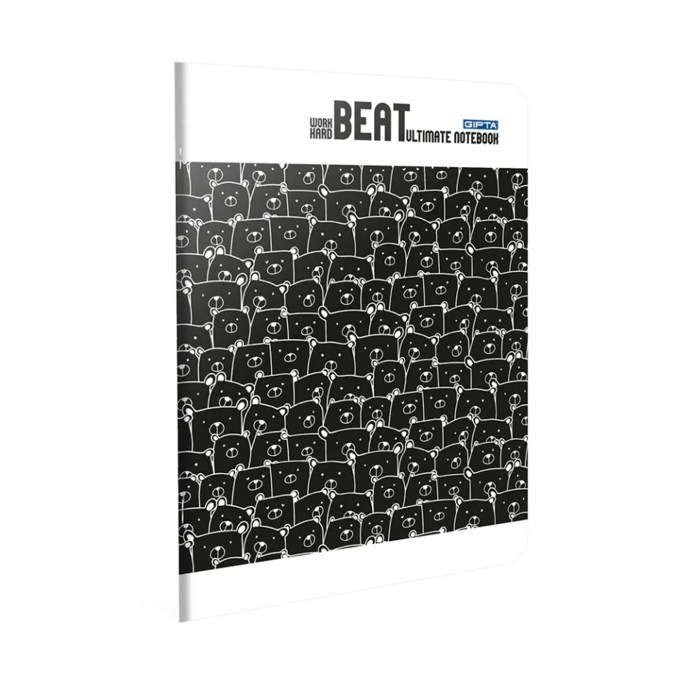 Caiet Gipta Beat, A4, coli albe, pătrățele, copertă PP, 40 foi