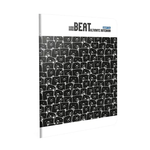 Caiet Gipta Beat, A4, coli albe, pătrățele, copertă PP, 40 foi