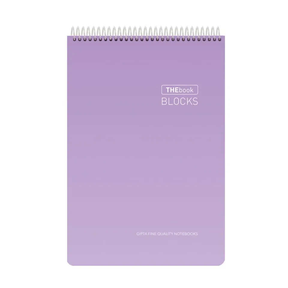 Bloc notes Gipta, A4, hârtie albă, liniată, copertă din carton, spirală, 100 foi