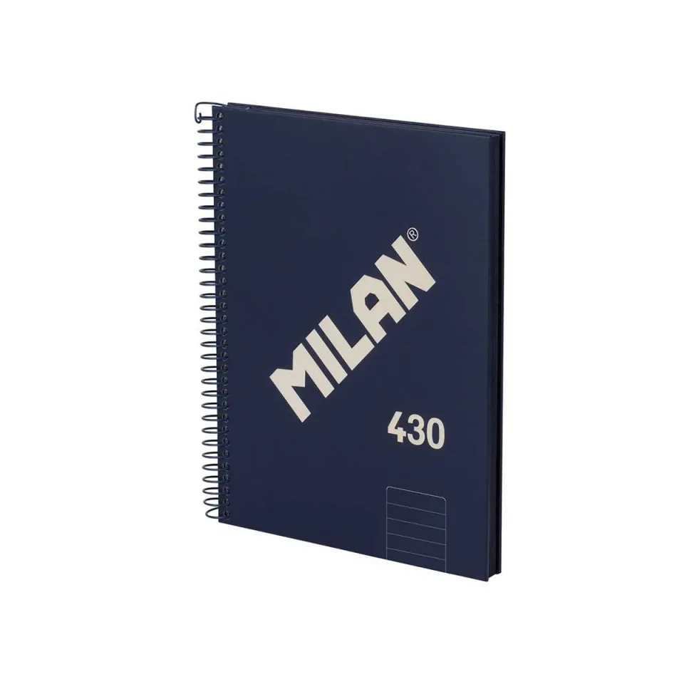 Caiet Milan 1918, A5, liniatură mare, copertă tare, spirală, 80 file, albastru închis