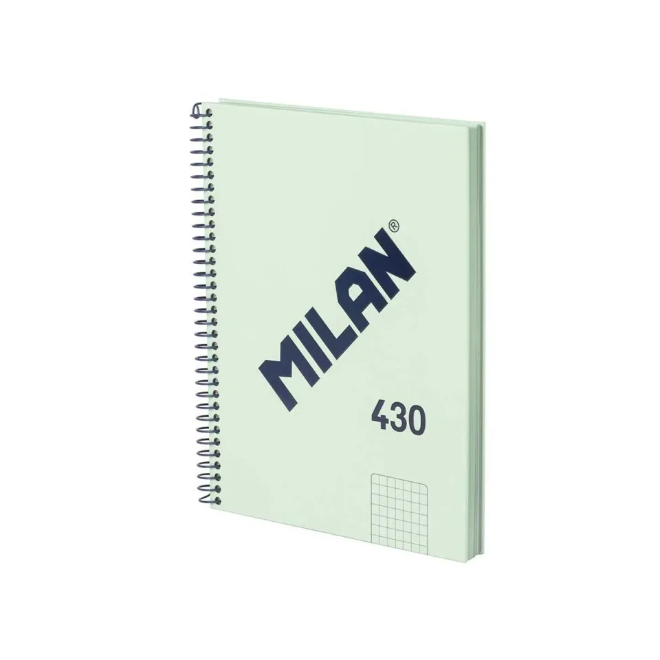 Milan Caiet 1918, A5, pătrate mici, copertă tare, spirală, 80 file, verde