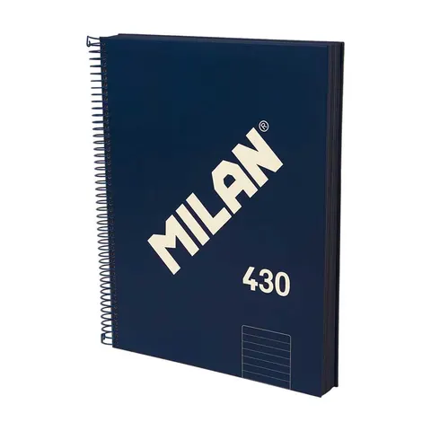 Carnet Milan 1918, A4, liniat, copertă tare, spirală, 120 file, albastru închis