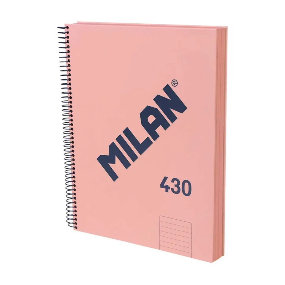 Milan Caiet 1918, A4, dictando lat, copertă tare, spirală, 120 file, roz