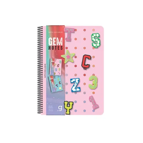 Carnet Gipta Gem Notes, A5, Hârtie Albă, Pătrățele, Copertă PP, Spirală, 80 File