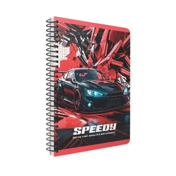 Caiet Gipta Speedy, A4, hârtie albă, liniatură largă, copertă PP, spirală, 80 file