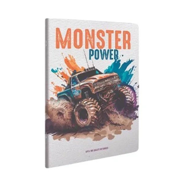 Caiet Gipta Monster, A4, cu pătrățele, copertă din carton, 60 file