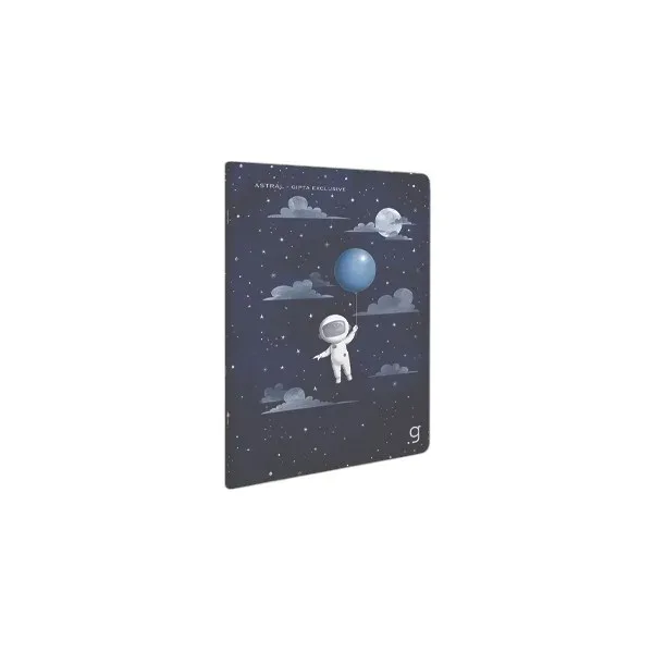 Caiet Gipta Astral, 13 x 21 cm, hârtie albă, liniatură mare, copertă carton, 60 de file