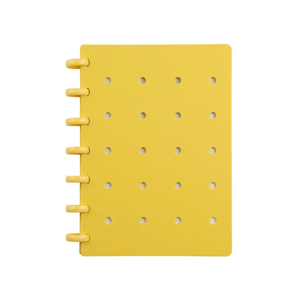 Caiet Sworld ME, A5, spiral, 80 file, cu 2 accesorii, galben