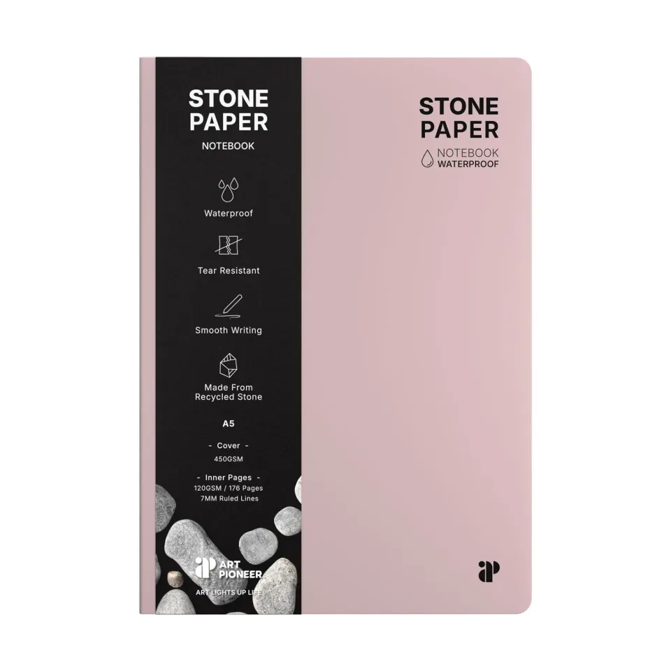 Art Pioneer Caiet Stone Paper, A5, copertă tare, 88 file, roz