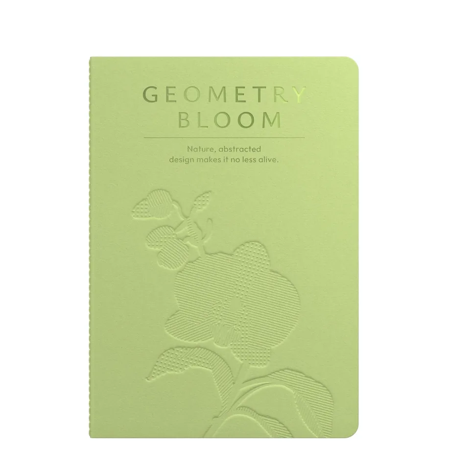 Art Pioneer Caiet Geometry Bloom, A5, cusut, 60 file, verde