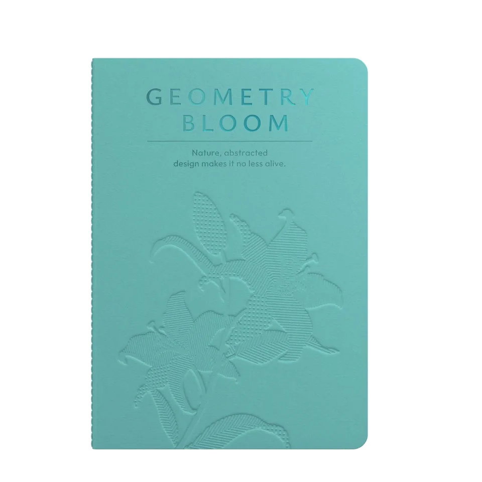 Art Pioneer Caiet Geometry Bllom, A5, cusut, 60 file, verde marin