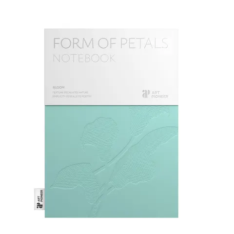 Art Pioneer Caiet Floral Exposed Spine, A5, copertă tare, 96 file, verde marin