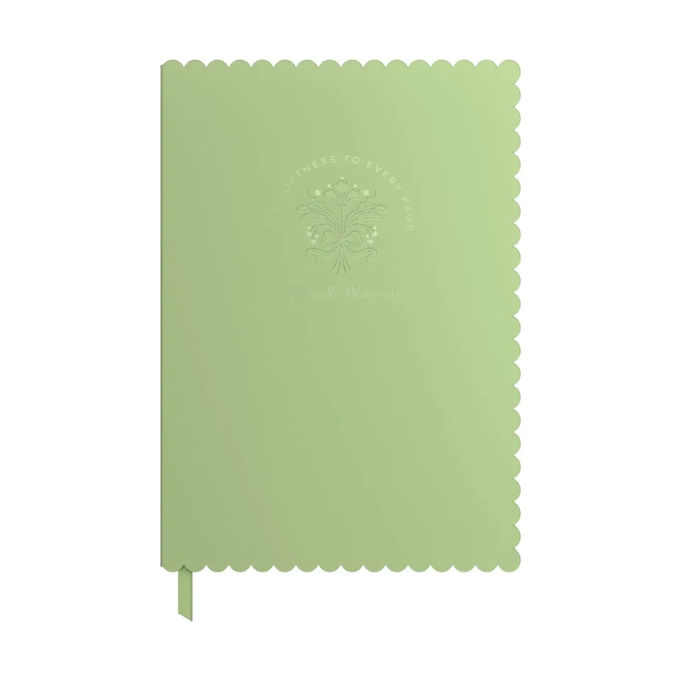 Caiet Art Pioneer Bows & Blossoms, A5, copertă tare, 96 file, verde