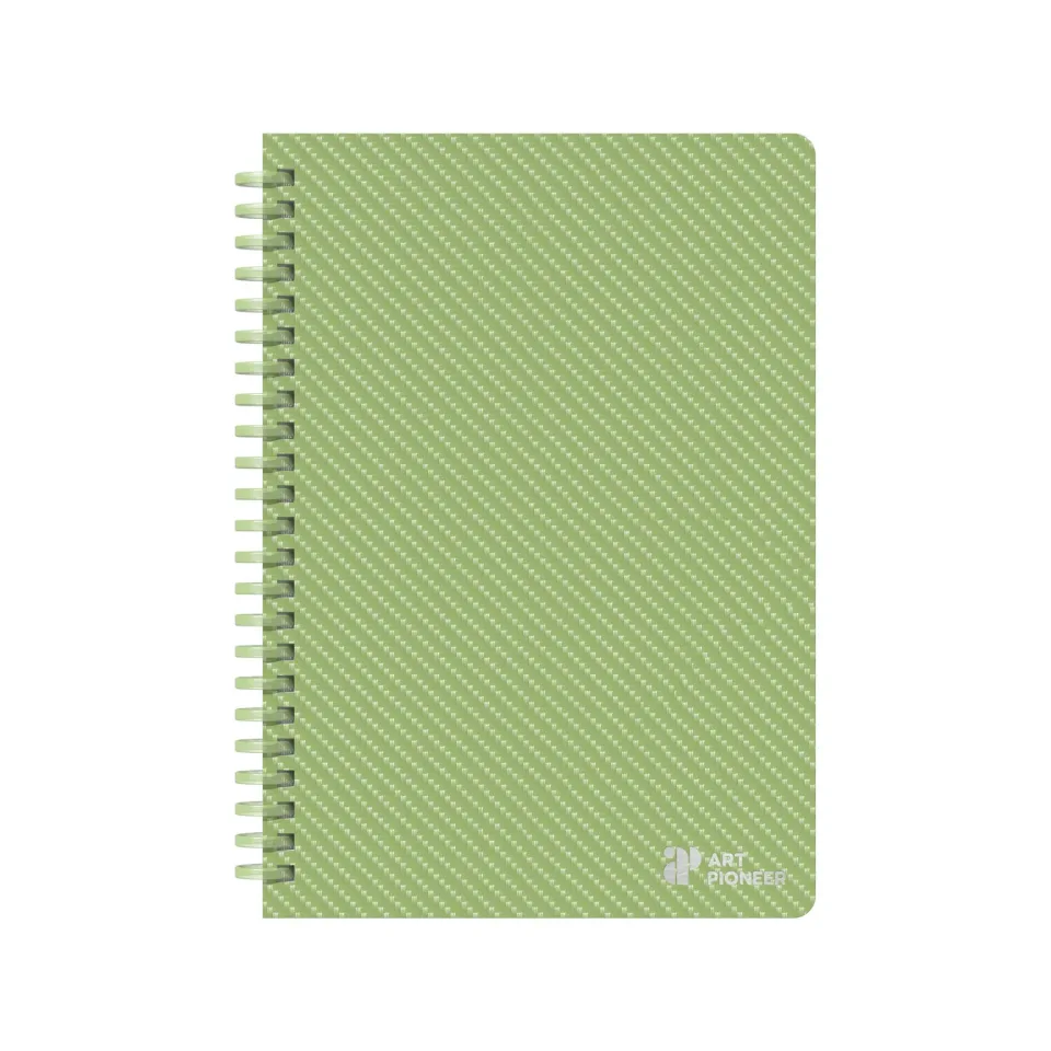 Art Pioneer Caiet College, A5, hârtie offset galbenă, spiralat, 80 file, verde lime