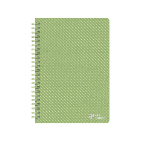 Art Pioneer Caiet College, A5, hârtie offset galbenă, spiralat, 80 file, verde lime