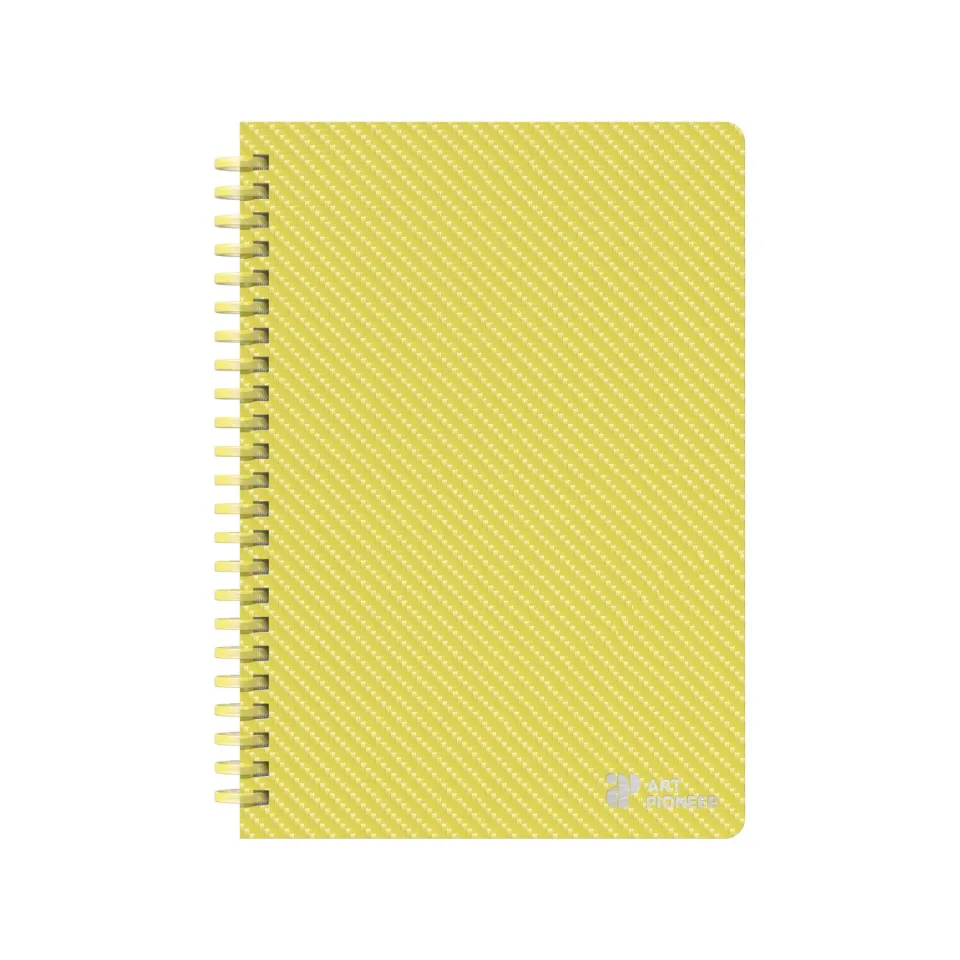 Caiet Art Pioneer College, A5, hârtie offset galbenă, cu spirală, 80 file, galben