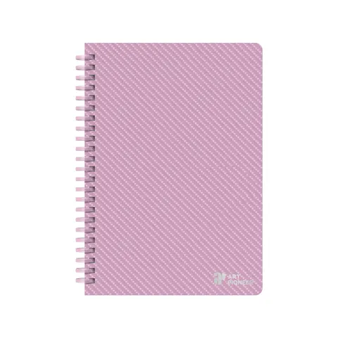 Art Pioneer Caiet College, A5, hârtie offset galbenă, legat cu spirală, 80 file, roz