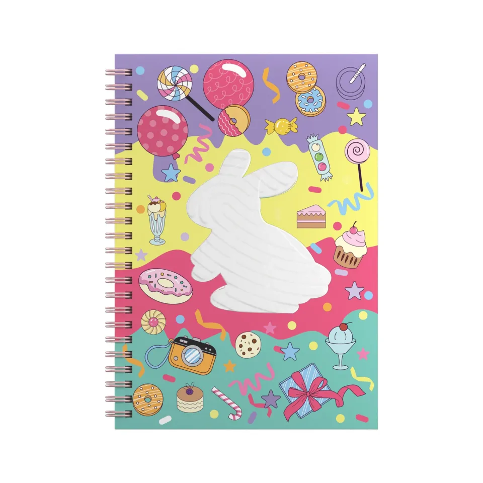 Art Pioneer Caiet Rabbit, A5, dictando lat, copertă tare, spirală, 80 file