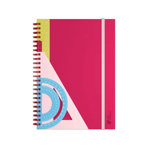 Art Pioneer Caiet, A5, dictando lat, spirală, 80 file, roșu