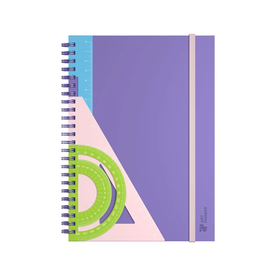 Art Pioneer Caiet, A5, dictando lat, spirală, 80 file, mov