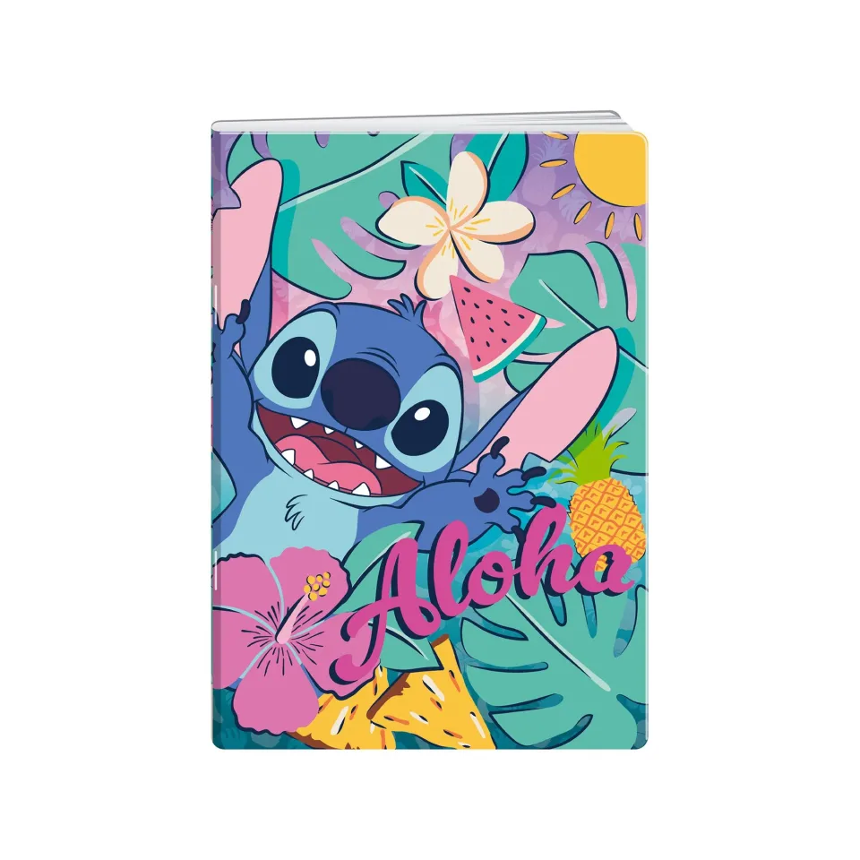 Caiet Disney Stitch Aloha, A5, linii înguste și late, hârtie offset, 20 foi
