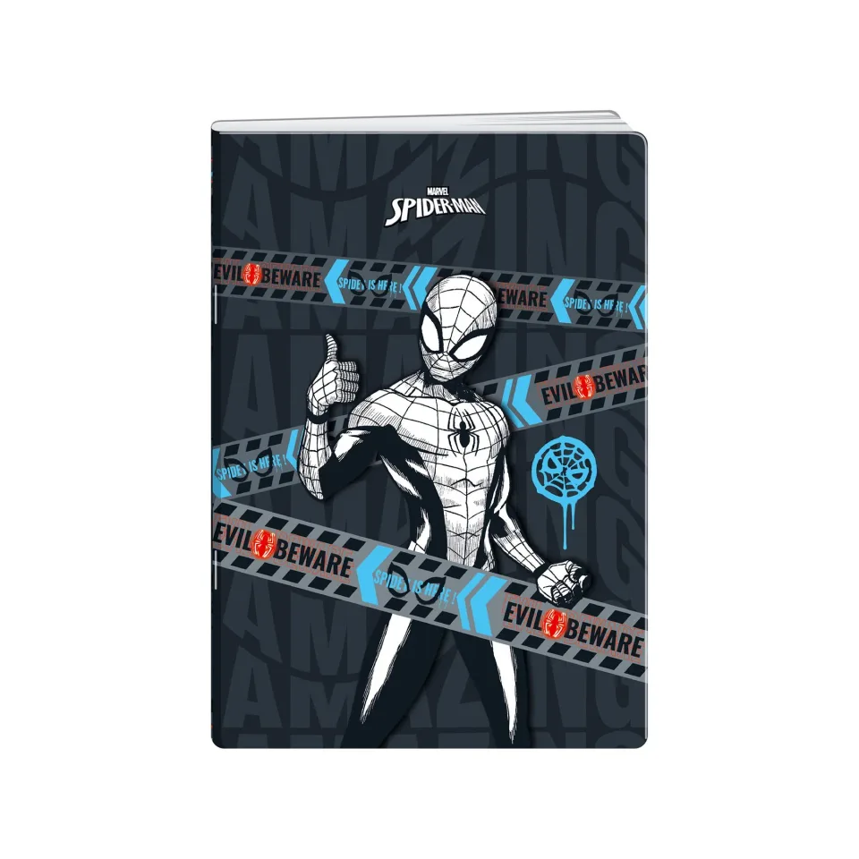Caiet Disney Spiderman Tech, A5, linii late, hârtie offset, 20 foi