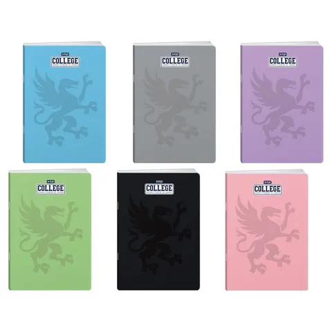 Caiet Play College Premium, A5, cu linii late, hârtie offset, 80 file, diverse culori, 1 bucată