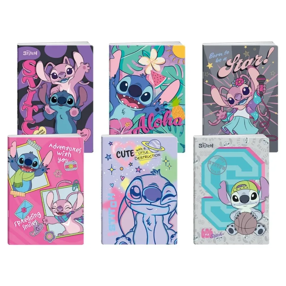 Caiet Best Buy Premium, Stitch, A4, liniatură lată, hârtie offset, 50 foi, diverse, 1 bucată