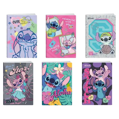 Caiet Best Buy Premium, Stitch, A5, pagini albe, hârtie offset, 50 foi, diverse, 1 bucată
