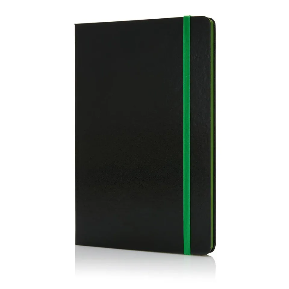 XD Caiet Deluxe, A5, 80 file, hârtie offset, cu elastic verde, negru