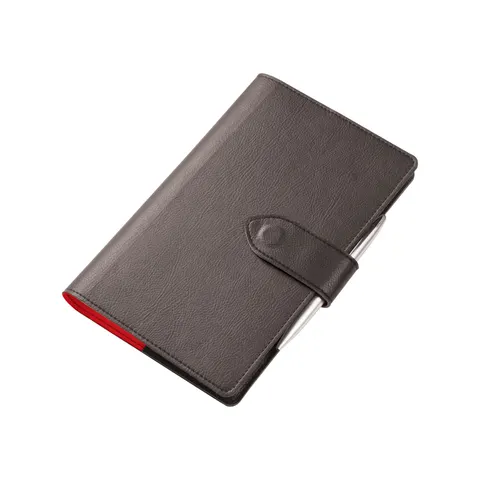 Carnet Gipta Suma, piele, cu închidere magnetică, 13 x 21 cm, negru