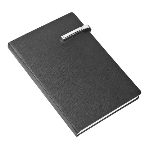 Carnet Gipta Genova, cu închidere metalică, 17 x 24 cm, negru