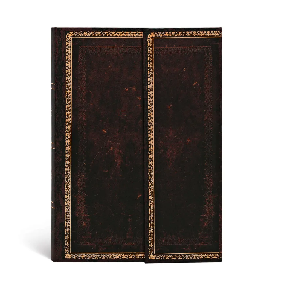 Caiet Paperblanks Black Moroccan, 100 x 140 mm, liniat lat, copertă tare, 88 file