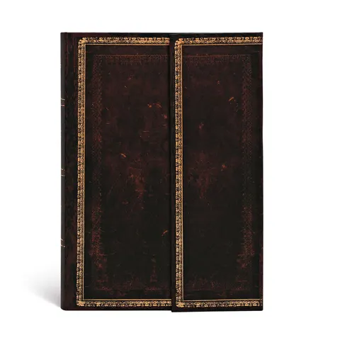 Caiet Paperblanks Black Moroccan, 100 x 140 mm, liniat lat, copertă tare, 88 file