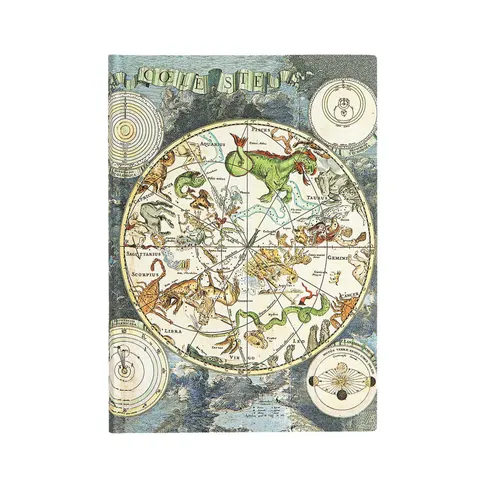 Paperblanks Caiet Celestial, Midi, dictando lat, copertă moale, 88 file