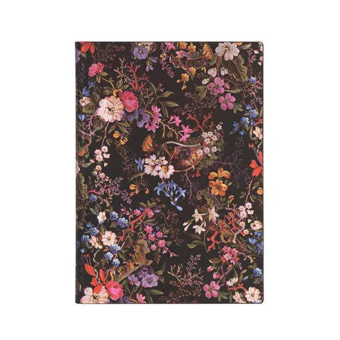 Paperblanks Caiet Floralia, Midi, cu linii largi, copertă moale, 88 foi