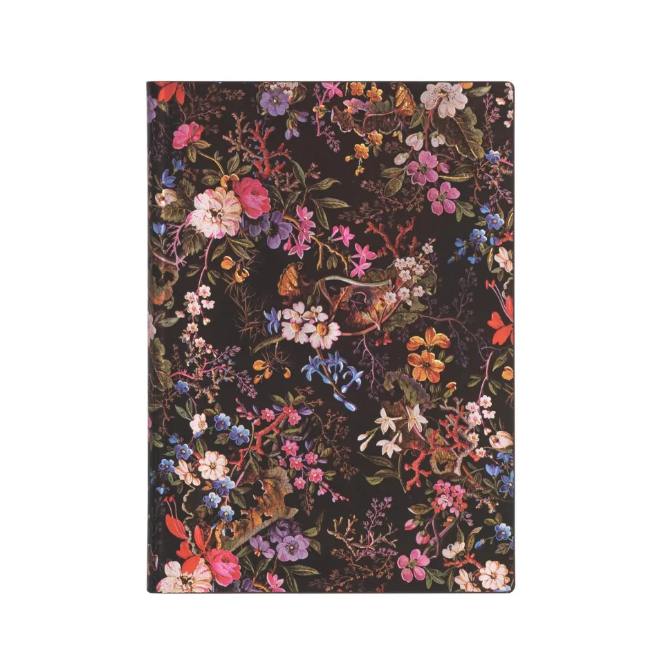 Paperblanks Caiet Floralia, Midi, cu linii largi, copertă moale, 88 foi