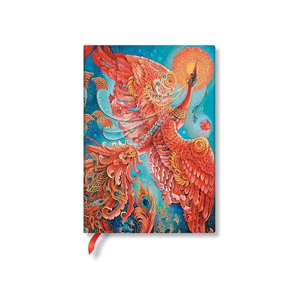 Paperblanks Caiet Firebird, Midi, linii largi, copertă moale, 88 foi